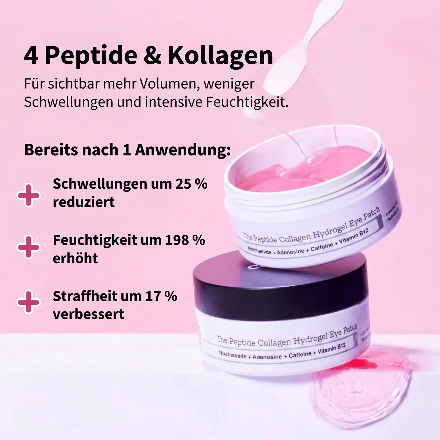 Hydrogel-Augenpads mit Peptiden & Kollagen